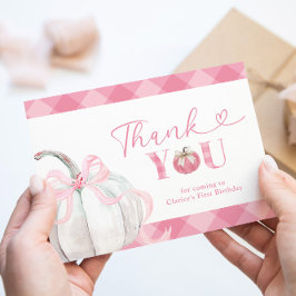 Tarjeta de agradecimiento al Chica de calabaza ros