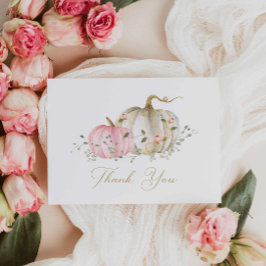 Tarjeta de agradecimiento al Chica de calabaza ros