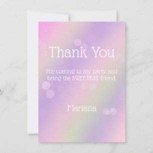Tarjeta de agradecimiento al Chica Pink Purple Rai