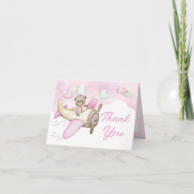 Tarjeta de agradecimiento al Chica Teddy Bear de a (Anverso)