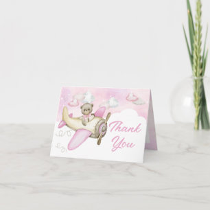 Tarjeta de agradecimiento al Chica Teddy Bear de a