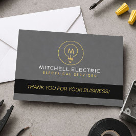 Tarjeta de agradecimiento al cliente con logotipo