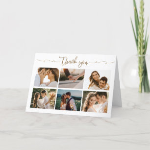 Tarjeta de agradecimiento al Collage de fotos Boda