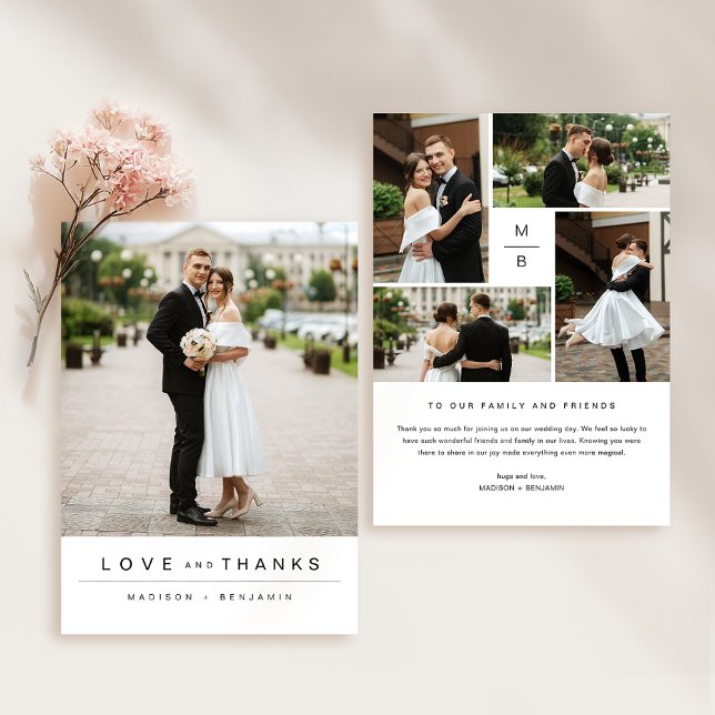 Tarjeta de agradecimiento al Collage de fotos Boda (Subido por el creador)