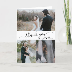 Tarjeta de agradecimiento al Collage de fotos Boda