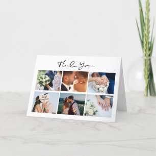 Tarjeta de agradecimiento al Collage de fotos Boda