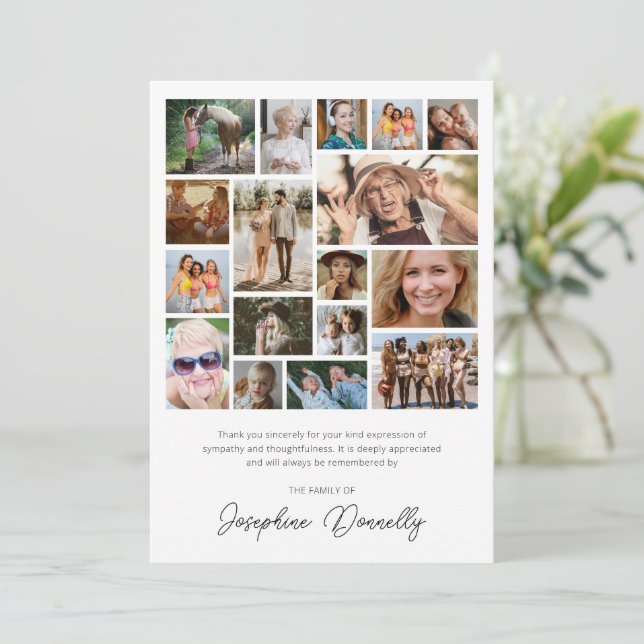 Tarjeta de agradecimiento al Collage de fotos Memo (Anverso de pie)