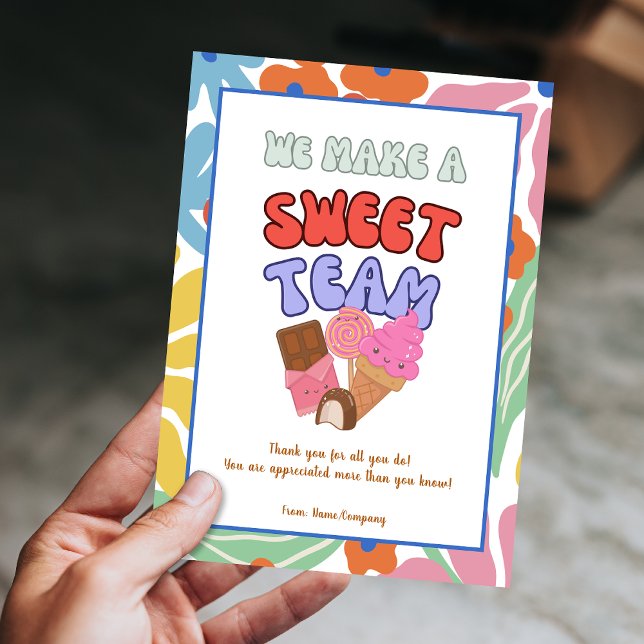 Tarjeta de agradecimiento al compañero voluntario  (Team Teacher Volunteer Colleague Thank You Card)