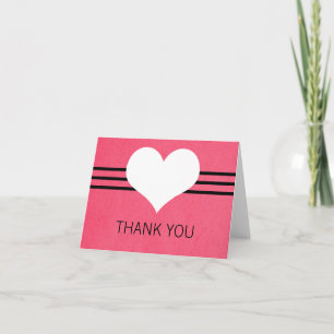 Tarjeta de agradecimiento al corazón moderno, rosa