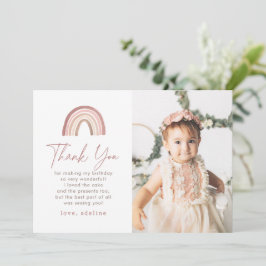 Tarjeta de agradecimiento al cumpleaños arcoiris d
