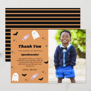 Tarjeta de agradecimiento al cumpleaños de Hallowe