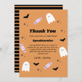 Tarjeta de agradecimiento al cumpleaños de Hallowe
