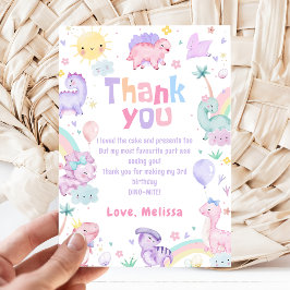 Tarjeta de agradecimiento al cumpleaños T-Rex de D