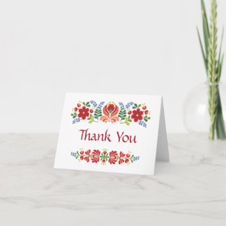 Tarjeta de agradecimiento al diseño húngaro Flores