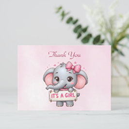 Tarjeta de agradecimiento al elefante rosa