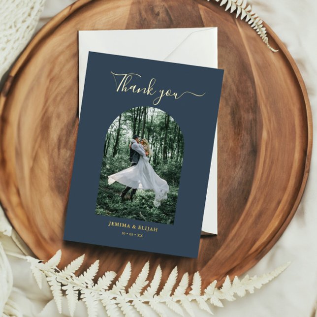 Tarjeta de agradecimiento al elegante Boda de foto (Subido por el creador)