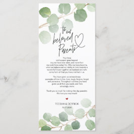 Tarjeta de agradecimiento al entorno del eucalipto