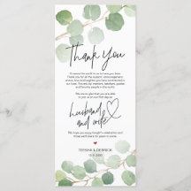 Tarjeta de agradecimiento al entorno del eucalipto