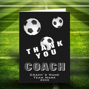 Tarjeta de agradecimiento al entrenador de balón d