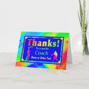 Tarjeta de agradecimiento al entrenador de balonce