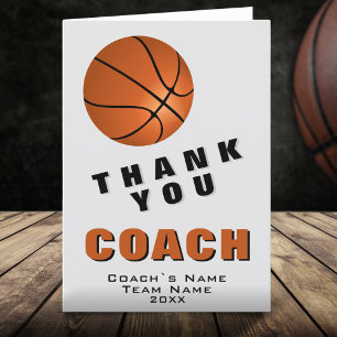 Tarjeta de agradecimiento al entrenador de balonce