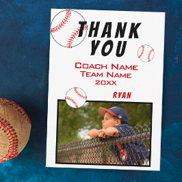 Tarjeta de agradecimiento al entrenador de béisbol