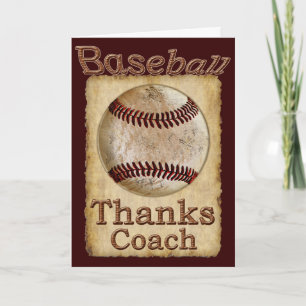 Tarjeta de agradecimiento al entrenador de béisbol