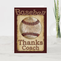 Tarjeta de agradecimiento al entrenador de béisbol