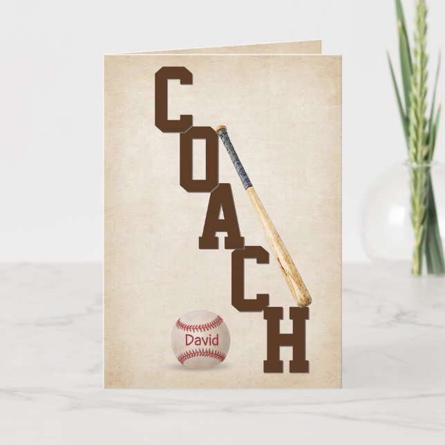 Tarjeta de agradecimiento al entrenador de béisbol (Anverso)