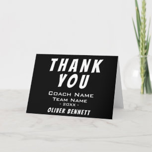Tarjeta de agradecimiento al entrenador de deporte