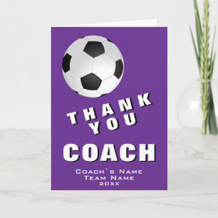 Tarjeta de agradecimiento al entrenador de fútbol 