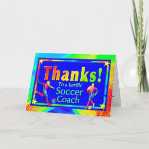 Tarjeta de agradecimiento al entrenador de fútbol