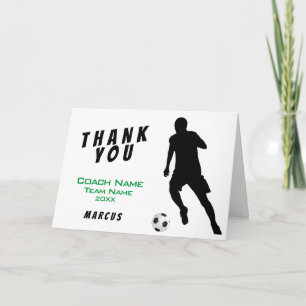 Tarjeta de agradecimiento al entrenador de fútbol 