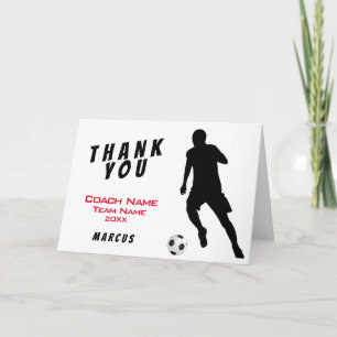 Tarjeta de agradecimiento al entrenador de fútbol 