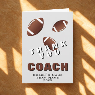 Tarjeta de agradecimiento al entrenador de fútbol 