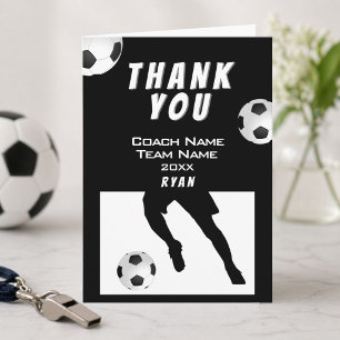 Tarjeta de agradecimiento al entrenador de fútbol 
