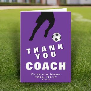 Tarjeta de agradecimiento al entrenador de fútbol