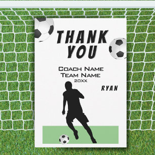 Tarjeta de agradecimiento al entrenador de fútbol