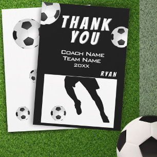 Tarjeta de agradecimiento al entrenador de fútbol