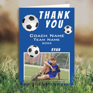 Tarjeta de agradecimiento al entrenador de fútbol 