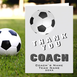 Tarjeta de agradecimiento al entrenador de fútbol