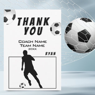 Tarjeta de agradecimiento al entrenador de fútbol