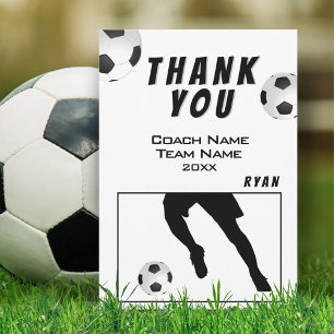 Tarjeta de agradecimiento al entrenador de fútbol