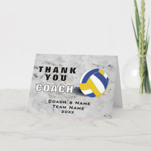 Tarjeta de agradecimiento al entrenador de voleibo