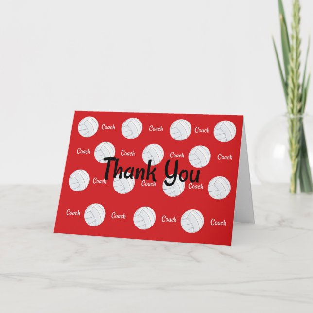Tarjeta de agradecimiento al entrenador de voleibo (Anverso)