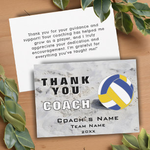 Tarjeta de agradecimiento al entrenador de voleibo