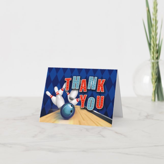 Tarjeta de agradecimiento al Fiesta de boliche (Anverso)