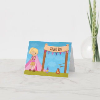 Tarjeta de agradecimiento al Fiesta de camping