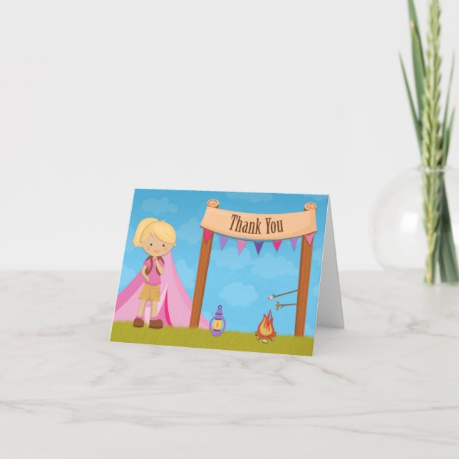 Tarjeta de agradecimiento al Fiesta de camping (Anverso)