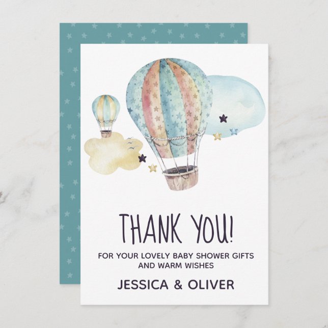 Tarjeta de agradecimiento al Fiesta de globo aeros (Anverso / Reverso)